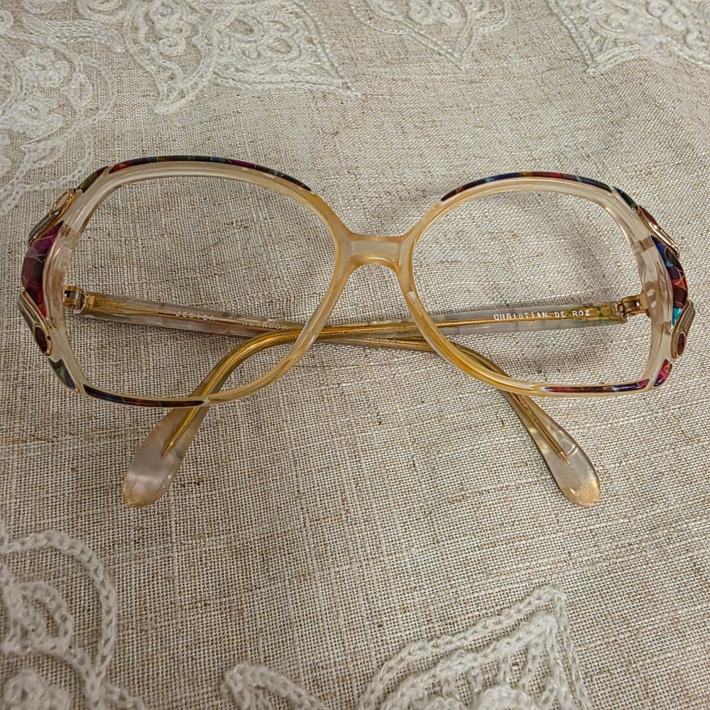 Christian De Roz Eyeglass Frames Jesica Rainbow Multicolor Vintage 80s Oversized